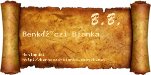 Benkóczi Bianka névjegykártya