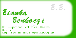 bianka benkoczi business card